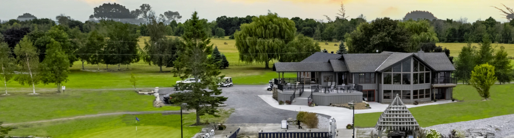Overhead shot of Limestone Bay main house and property